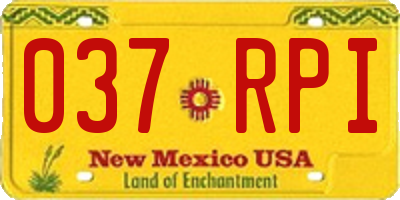 NM license plate 037RPI