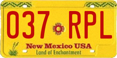 NM license plate 037RPL