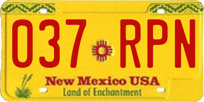 NM license plate 037RPN