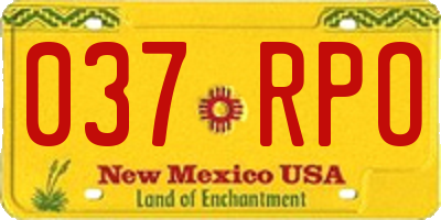 NM license plate 037RPO