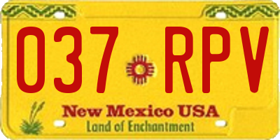 NM license plate 037RPV