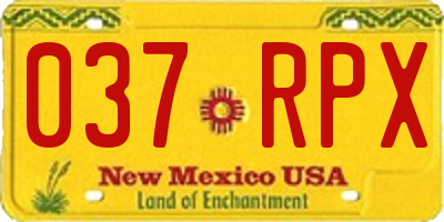 NM license plate 037RPX
