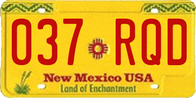 NM license plate 037RQD
