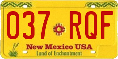 NM license plate 037RQF