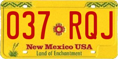 NM license plate 037RQJ