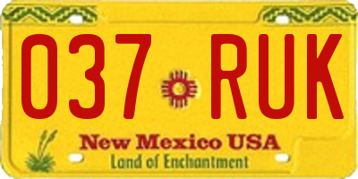 NM license plate 037RUK