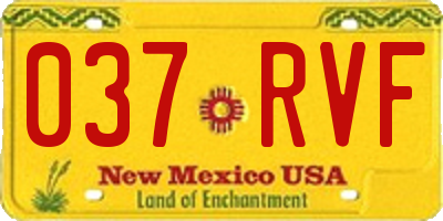 NM license plate 037RVF