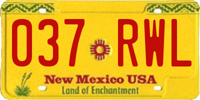 NM license plate 037RWL