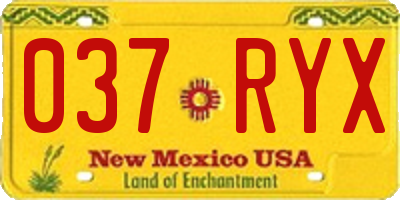 NM license plate 037RYX