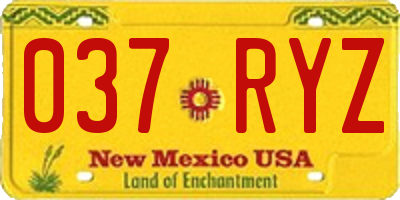 NM license plate 037RYZ