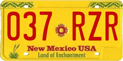 NM license plate 037RZR