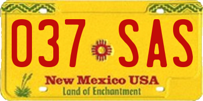 NM license plate 037SAS