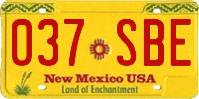 NM license plate 037SBE
