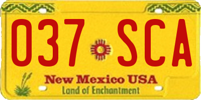 NM license plate 037SCA