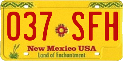 NM license plate 037SFH