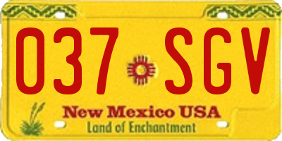 NM license plate 037SGV