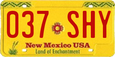 NM license plate 037SHY