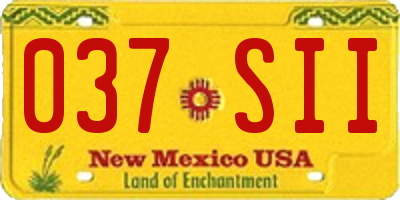 NM license plate 037SII