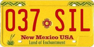 NM license plate 037SIL