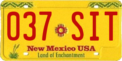 NM license plate 037SIT