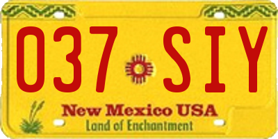 NM license plate 037SIY