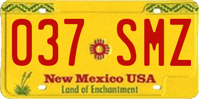 NM license plate 037SMZ