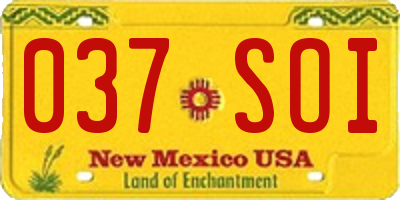 NM license plate 037SOI