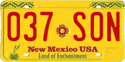 NM license plate 037SON