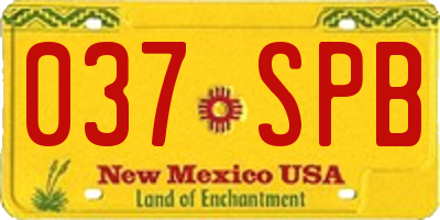 NM license plate 037SPB