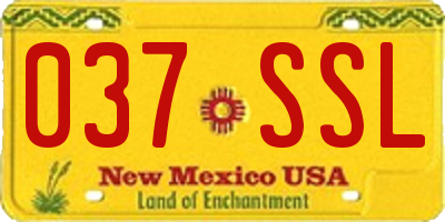 NM license plate 037SSL