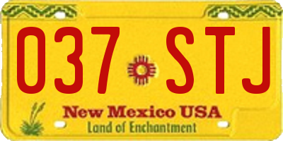 NM license plate 037STJ