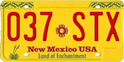 NM license plate 037STX