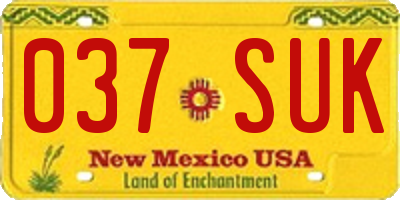 NM license plate 037SUK