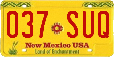 NM license plate 037SUQ