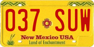 NM license plate 037SUW