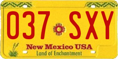 NM license plate 037SXY