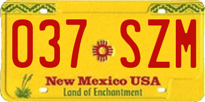 NM license plate 037SZM