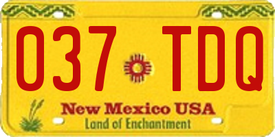 NM license plate 037TDQ