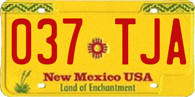 NM license plate 037TJA