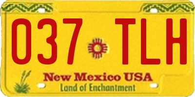 NM license plate 037TLH