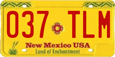 NM license plate 037TLM