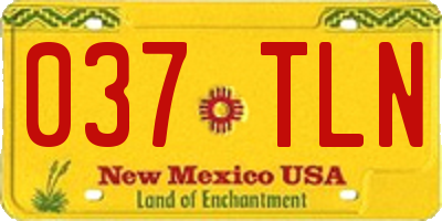 NM license plate 037TLN