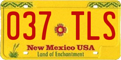 NM license plate 037TLS