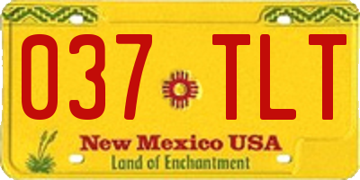 NM license plate 037TLT