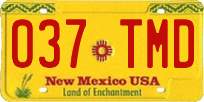 NM license plate 037TMD