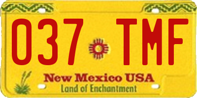 NM license plate 037TMF