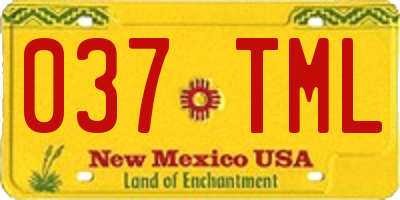 NM license plate 037TML