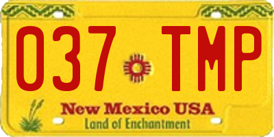 NM license plate 037TMP
