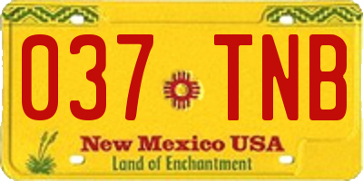 NM license plate 037TNB