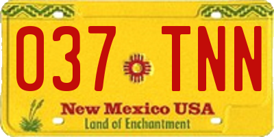 NM license plate 037TNN